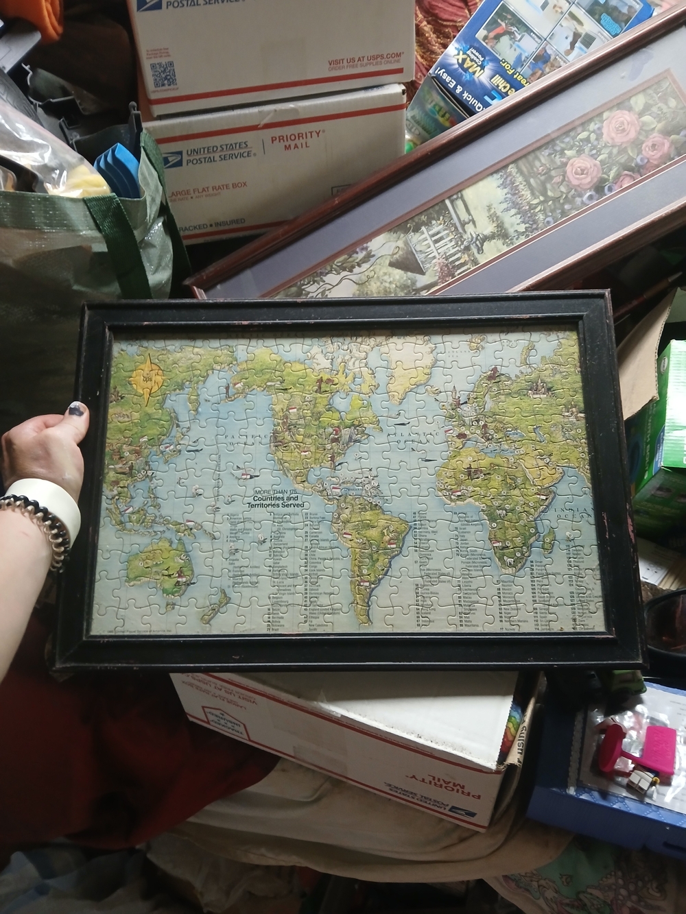 Maritain US Countries and Territories" vintage-style world map Puzzle Map 19x13"